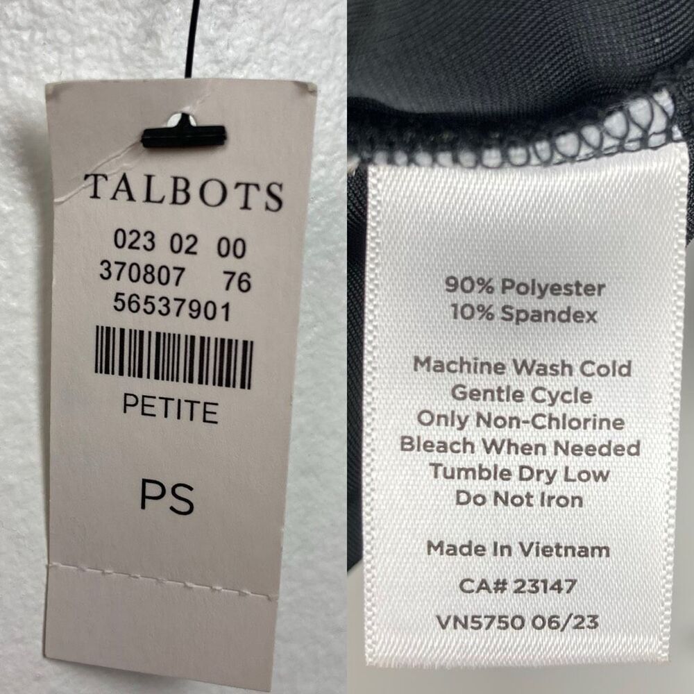 Talbots Black Velvet Off the Shoulder Stretch Top Petite PS Romantic Mob Wife - Picture 7 of 7